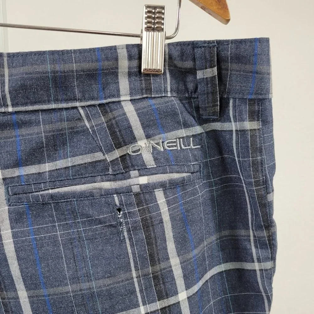 O'NEILL triumph flat front shorts charcoal blue Sz 36